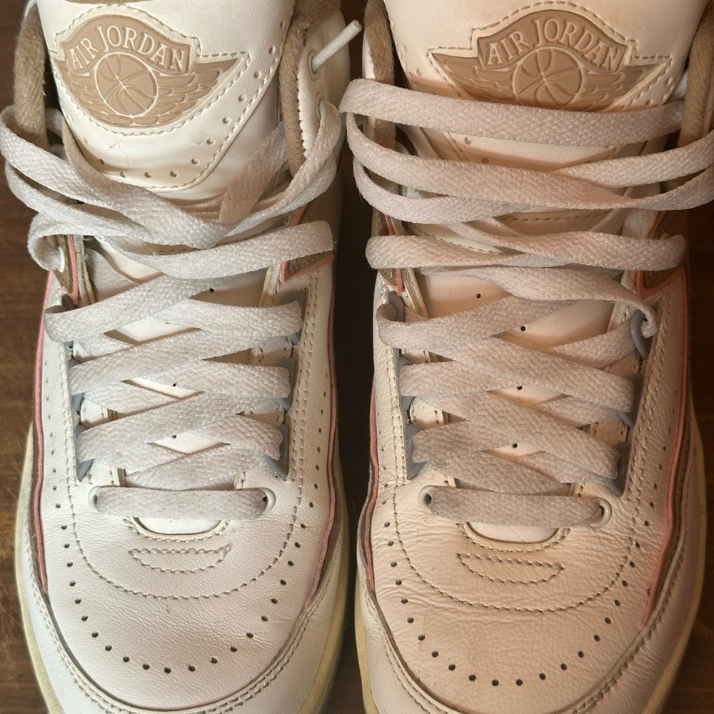 Jordan White and Tan Athletic Shoes